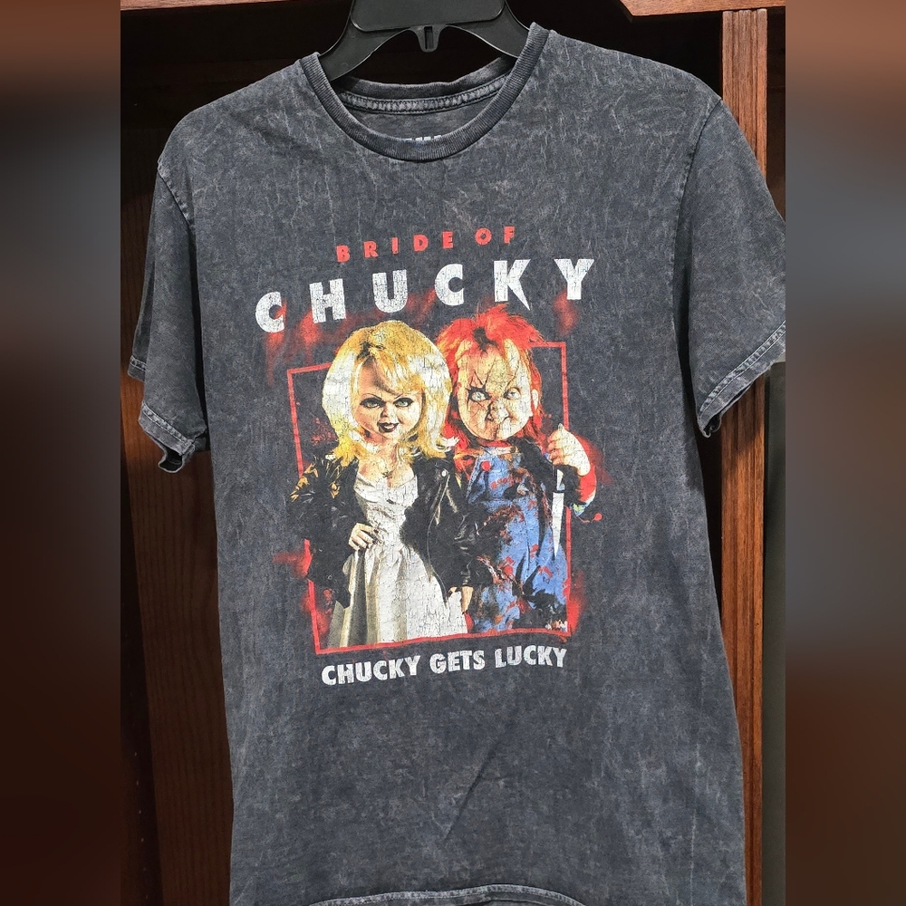 1026 BRIDE OF CHUCKY Gets Lucky  Horror Movie T-Shirt MED Chucky Franchise